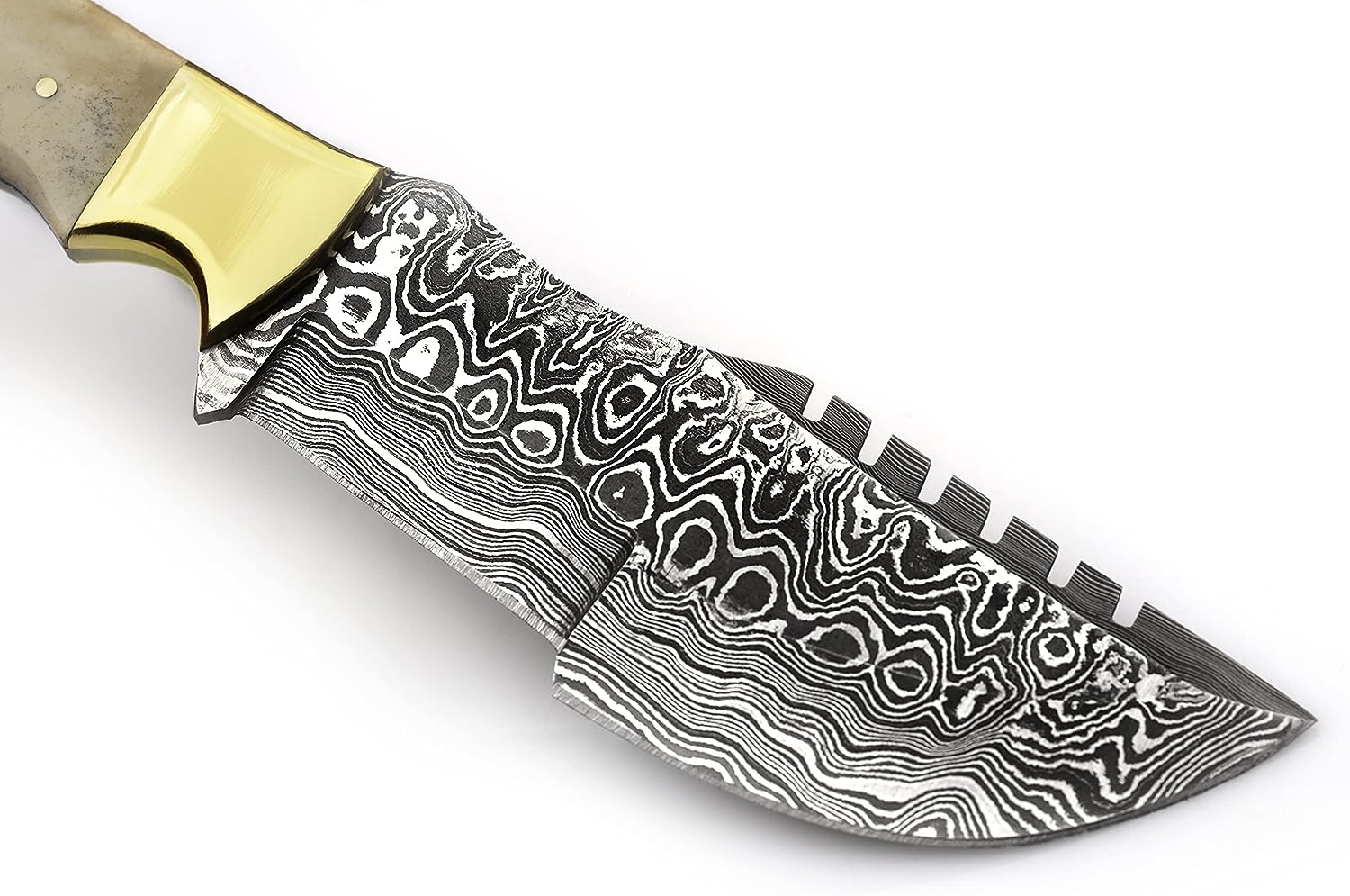 TR-177 Custom Handmade Damascus Steel 10 Inches Tracker Knife (Bone)