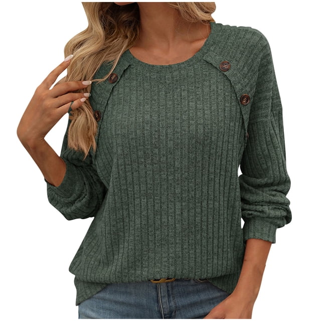 Birdeem Chandail Patchwork Rayé pour Femmes avec Manches Longues Col Rond