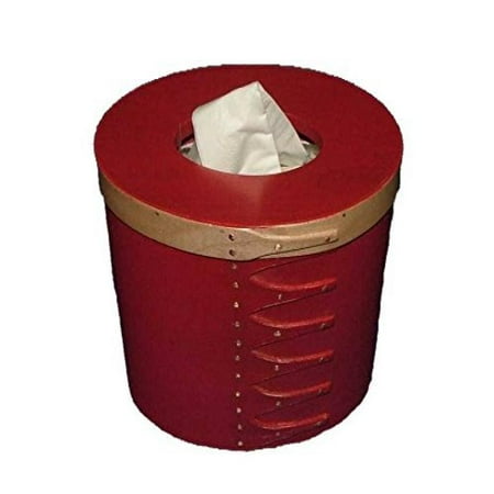 Style Lacquer - Shaker Tissue Box Holder Small in New Lebanon Style and Red Pepper Paint; Lacquer Finish