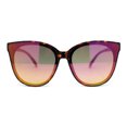 thumbnail image 2 of Womens Color Mirror Inset Lens Oversized Cat Eye Horn Rim Retro Sunglasses Tortoise - Purple Mirror, 2 of 4
