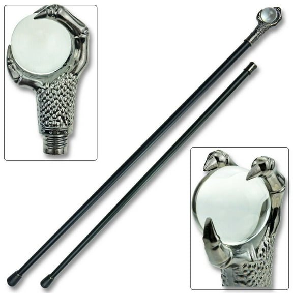 Claw Walking Cane 37 in Staff W Crystal Ball