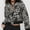 Leopard print, variant on 2026 Spring New Arrival: Elegant Casual Stand Collar Solid Color Pocket Tweed Jacket for Women