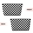 thumbnail image 2 of Checkerboard Black And White Purse Organizer Handbags Totes Leather Zipper Printing Bag For Women Travel Toiletry Bag, 2 of 7