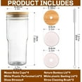 thumbnail image 3 of Mason Jar with Lid and Straw,24 oz Iced Coffee Cup with Bamboo Lid and Straw,Boba Cups Smoothie Tumbler-Wide Mouth Reusable Glass Cups with Lid and Straws【4 Pack】, 3 of 6