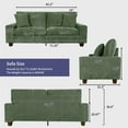 thumbnail image 7 of 71.25" Modern Loveseat Sofa for Living Room with Removable Sofa Cushion and Detachable Sofa Cover, Small Sofa for Small Space(Green), 7 of 7