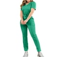 thumbnail image 4 of GreatBaby Women's Elastic Short Sleeved Hand Washing Clothes Solid Color Spring Summer Lightweight Breathable Loose Work Clothes, 4 of 7