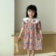 thumbnail image 2 of Vestido de princesa elegante de verano para niñas de 1 a 10 años, ropa para niños con cuello Peter Pan, vestido con estampado de arándanos y mangas abullonadas para chico, 2 of 6