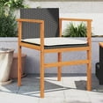 thumbnail image 1 of vidaXL Garden Chairs with Cushions 2 pcs Black Poly Rattan&Solid Wood, 1 of 5