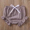 thumbnail image 4 of Newborn Baby Girls Button Sleeveless Crop Tops + Mini Shorts Outfits 2pcs Clothing Set, 4 of 10