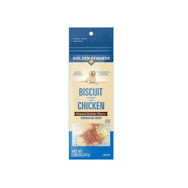 Golden Rewards Peanut Butter Flavor Biscuit Wrapped with Chicken Dry Biscuit Treats for Dogs, 1.65 oz