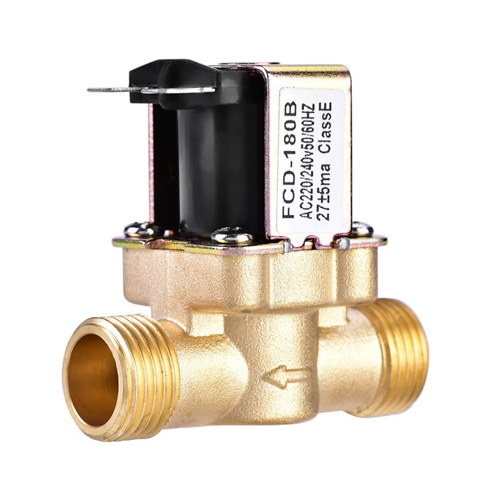 1/2" AC 220V N/C Brass Electric Solenoid Magnetic Valve For Water Control New