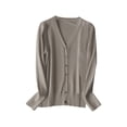 thumbnail image 1 of TIEVOSA Cardigan Tricoté à Col en V pour Femmes Chandail Manches Longues Printemps Automne Mode Léger Haut Superposé, 1 of 5