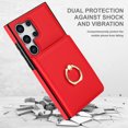 thumbnail image 5 of Allytechgroup Wallet Case Cover for Samsung Galaxy S25 Ultra, with Ring Holder Cards Slots Premium PU Leather TPU Back Cover Shockproof RFID Blocking Phone Case for Samsung Galaxy S25 Ultra, Red, 5 of 7