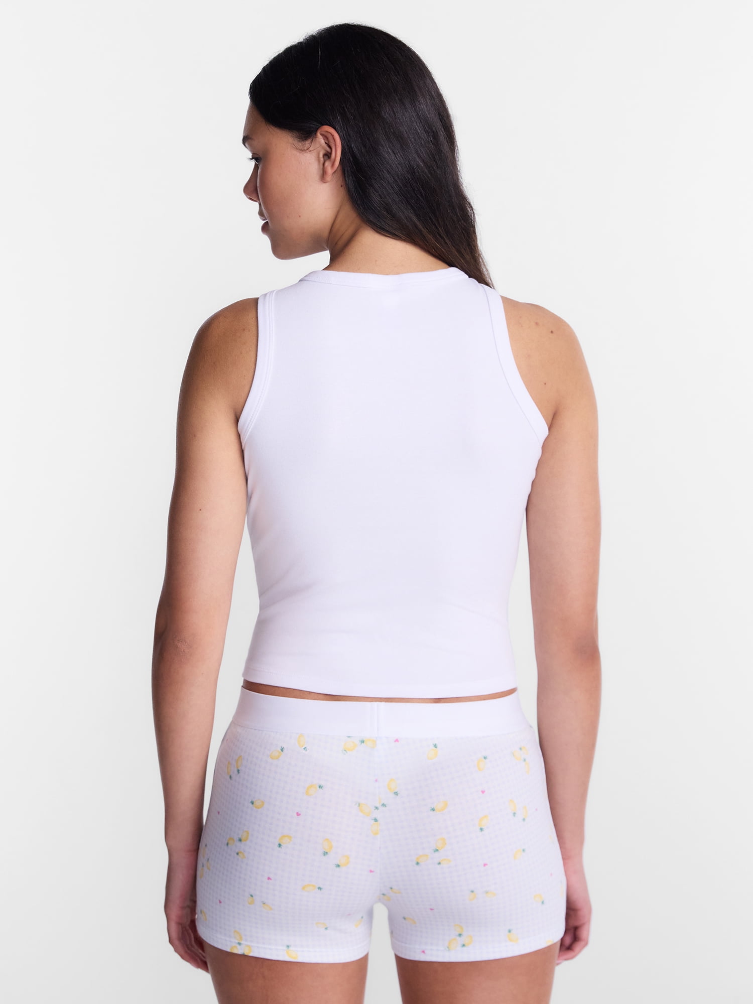 No Boundaries Sleepwear Ribbed Tank Top and Boxers Set from our Cloud Core Collection, 2 Piece, Women’s and Women’s Plus XXS-3X