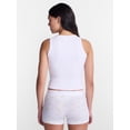 thumbnail image 3 of No Boundaries Sleepwear Ribbed Tank Top and Boxers Set from our Cloud Core Collection, 2 Piece, Women’s and Women’s Plus XXS-3X, 3 of 5