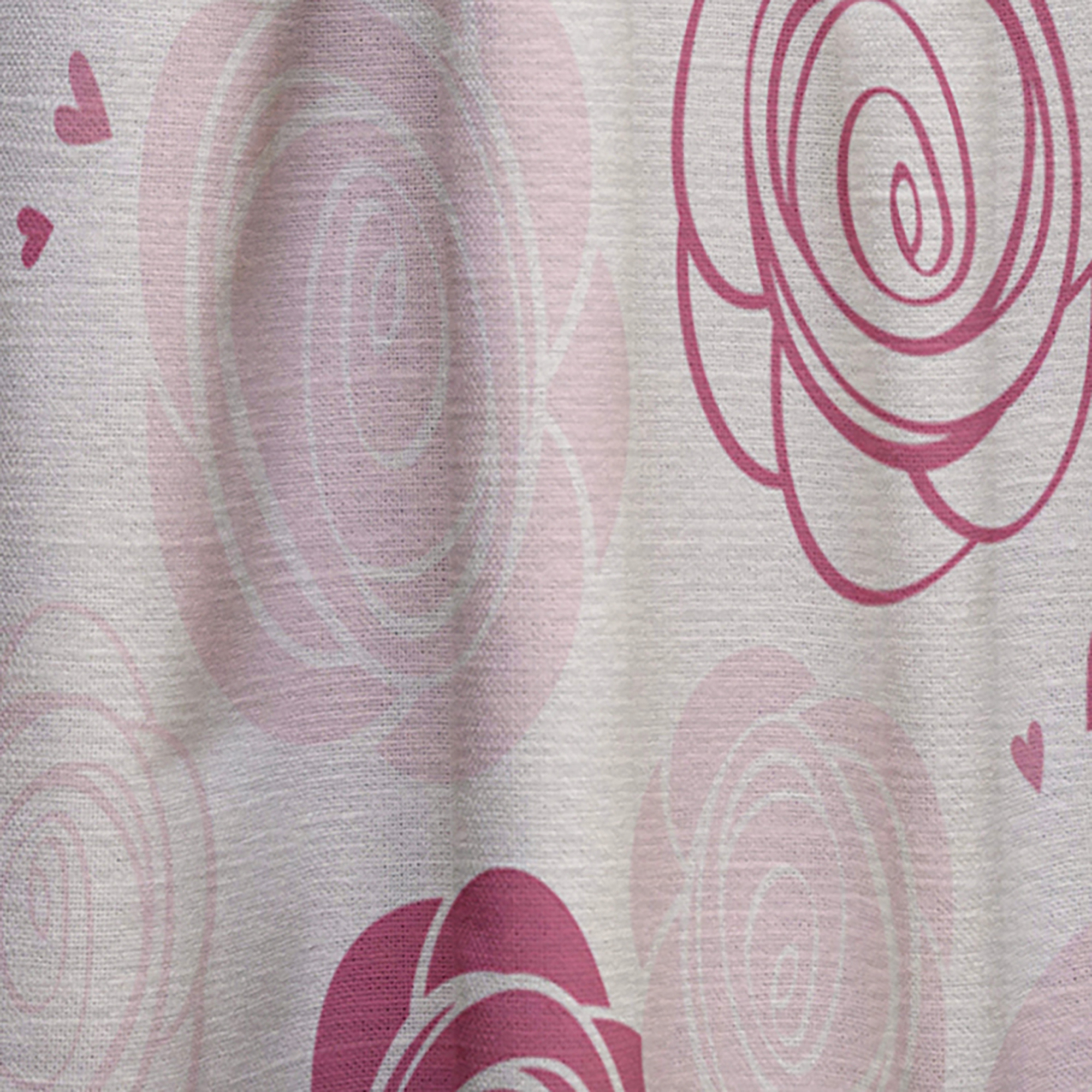 Designart 'Roses Retro Pattern' Mid-Century Modern Curtain Panel