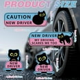 thumbnail image 2 of 4Pcs Black Cat New Driver Car Magnet Sticker Safety Sign, Cute Shivering Cat Student Driver Sign for Car Bumper, Funny Cartoon Nervous Caution Reusable Supplies, 2 of 7