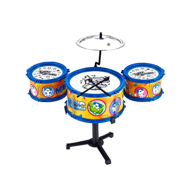 Juguetes para piscina, juguetes para bebés y niños pequeños. Batería de simulación infantil con 3 tambores, instrumento de percusión musical de jazz para niños de 3 a 6 años.