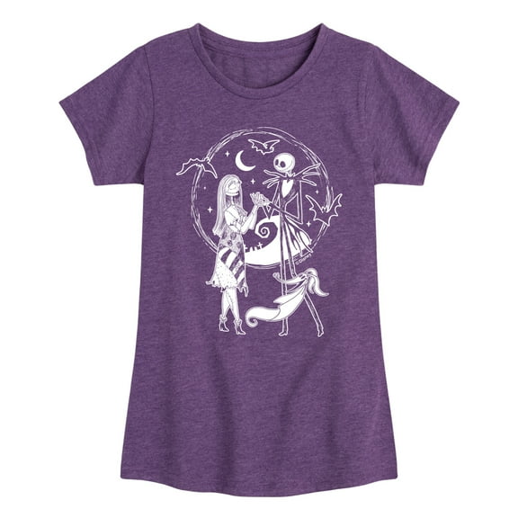 The Nightmare Before Christmas - Jack Sally Zero - Toddler And Youth Girls Short Sleeve Graphic T-Shirt