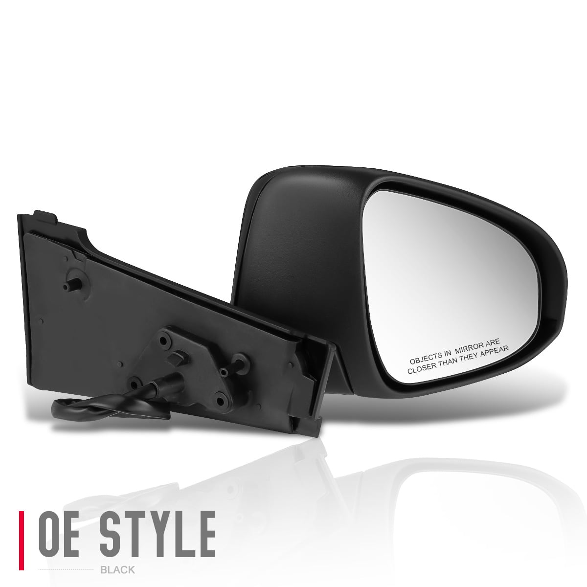 DNA Motoring OEM-MR-TO1321232 Factory Style Manual Right Side Door Mirror 