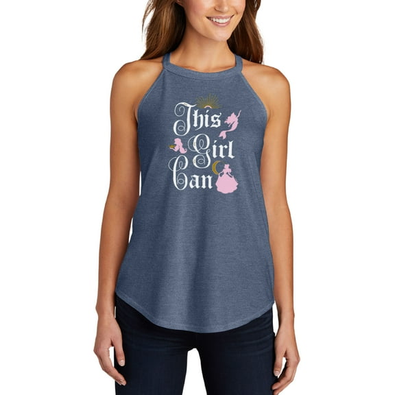 Disney Princess - This Girl Can - Juniors High Neck Tank Top