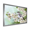 thumbnail image 2 of Designart 'Gray Bird Sitting On A Branch of A Blossoming Tree' Traditional Framed Art Print, 2 of 4