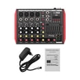 thumbnail image 4 of Muslady D6 Portable 6-Channel Mixing Console Mixer 7-band EQ Built-in 48V Phantom Power Supports BT Connection USB MP3 Player for Music Recording DJ Network Live Broadcast Karaoke, 4 of 7