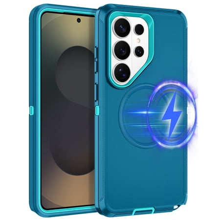 I-HONVA For Samsung Galaxy S26 Ultra Case,Magnetic 3-Layer Military Grade Drop Protection Anti-Slip Rugged Shockproof Dustproof Protection Phone Case,Green