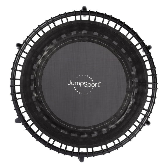 Open Box JumpSport 350 Indoor Lightweight 39" Fitness Trampoline, Black w/White Frame