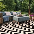 thumbnail image 4 of Safavieh Courtyard Ayden Chevron Indoor/Outdoor Area Rug, Black/Beige, 5'3" x 7'7", 4 of 12