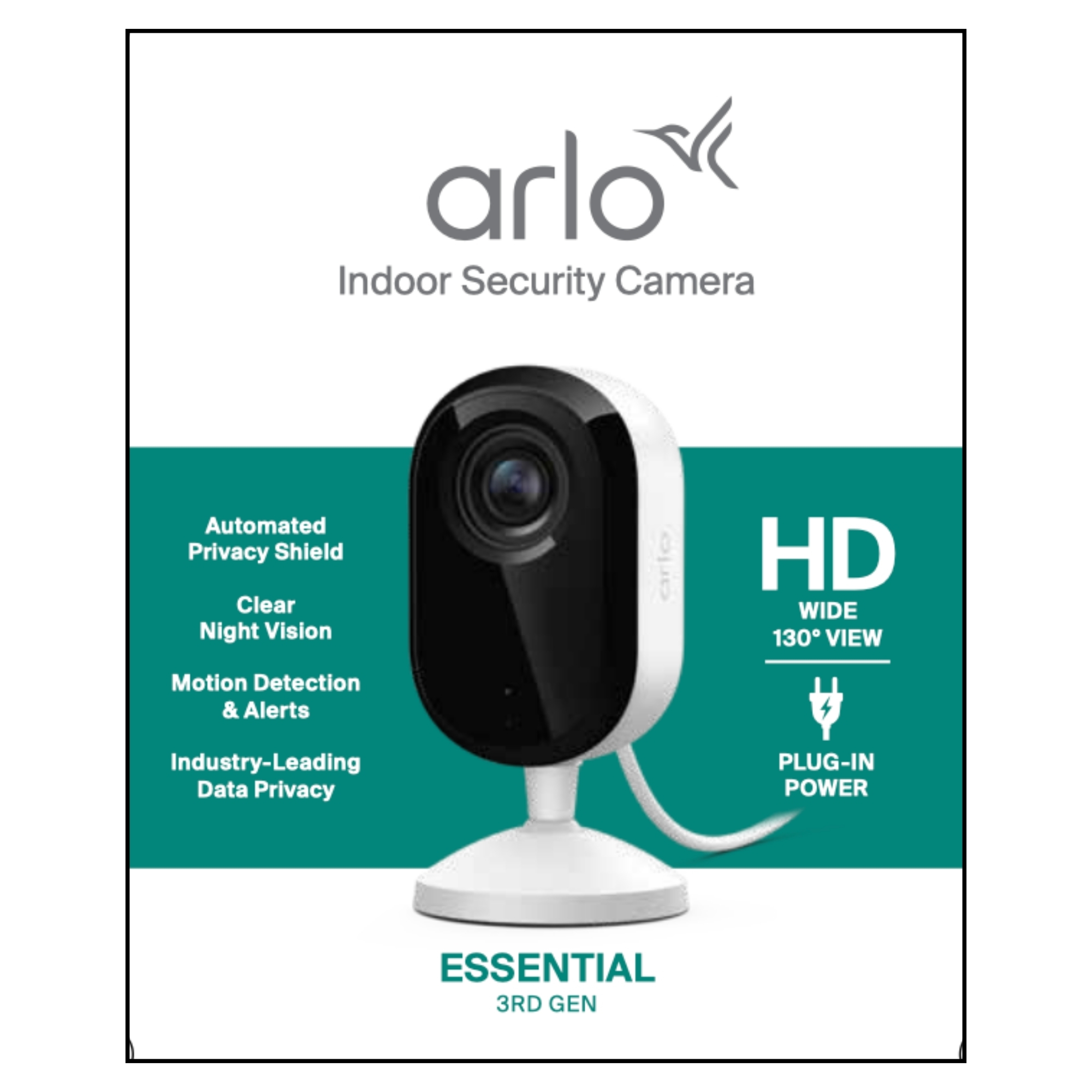 Arlo Essential Indoor Camera 1080p HD, 3rd Gen, White photo 7