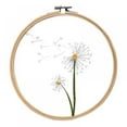 thumbnail image 2 of DIY Chinese Style Embroidery Starter Kit with Pattern  Cross Stitch Kit Including Clear Organza Stamped Embroidery Fabric with Pattern Embroidery Frame Color Threads  Needle(White Flowers, 2 of 8
