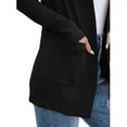 thumbnail image 6 of NIUREDLTD Women's Cardigan Women's Solid Color Knitted Jacket Solid Color Cotton Pocket Cardigan Outer Sweater Cardigan Sweaters For Women Black M, 6 of 6
