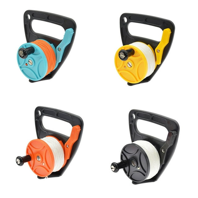 Diving Rope Reel with Handle Stopper Professions Line Winder Kayak Trolley Paracord Holder Spool Wheel Snorkeling Water Sports Blue