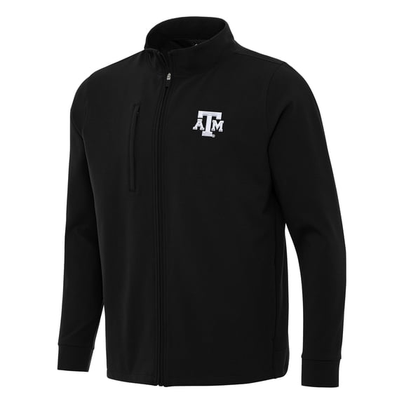 Men's Antigua Black Texas A&M Aggies Regard Full-Zip Jacket