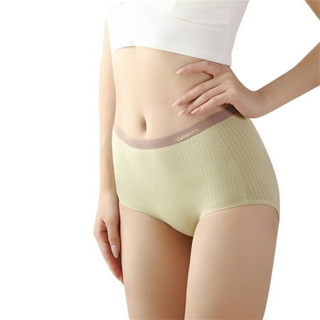 QYZEU Women s Lingerie  Sleep & Lounge High Waist Belly Lifting Hip Breathable High Elastic Bikini Underwear Fashion Comfy Panties Soft Lightweight Underwear Green XL