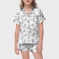 thumbnail image 2 of MIASHUI Pyjamas Boutonnés pour Filles de Pâques Ensembles de Pyjamas Peints à la Main pour Enfants, Blanc, 4-5 Ans, 2 of 4