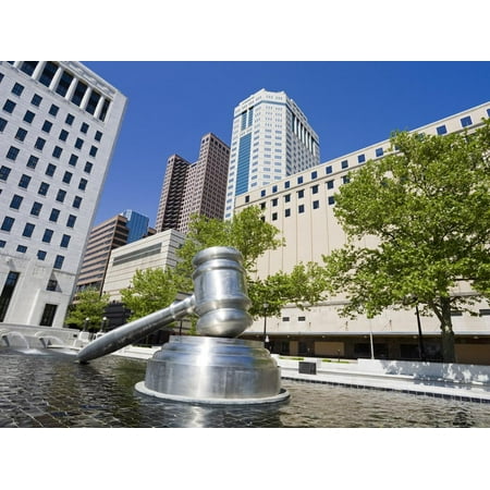 Gavel Sculpture Outside the Ohio Judicial Center, Columbus, Ohio, United States of America, North A Print Wall Art By Richard
