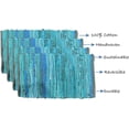 thumbnail image 5 of Perilla Home Natural Chindi Jute Placemats Set of 4 Vintage Boho 13x19 Inch Table Mats for Kitchen Dining Home Decor Rectangle Turquoise Stripe Rustic Placemat, 5 of 7