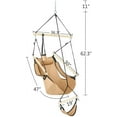 thumbnail image 3 of ONCLOUD  Hammock Hanging Sky Chair, Air  Swing Seat with Rope, Pillow and Drink Holder Solid Wood Indoor/Outdoor Patio Yard 250LBS, 3 of 8
