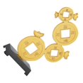 thumbnail image 3 of Golden Copper Coin Wealth Statue for Decoration Zinc Alloy Desktop Figurine 2.5x2.5x0.3 Inches, 3 of 5
