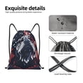 thumbnail image 4 of Xecao Bulldog with Forest Flag Pattern Sports Drawstring Backpack - String Swim Gym Bag with Wet Proof Pocket for Women&Men-Medium, 4 of 6
