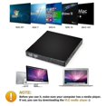 thumbnail image 3 of Clé Externe CD/DVD, USB 2.0 Mince Portable Clé Externe CD-RW DVD-RW Brûleur pour Ordinateur Portable PC Ordinateur de Bureau, Noir, 3 of 5