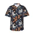 thumbnail image 1 of Fotbe Cute ghost in the flowers Camisa Hawaiana para Hombre Unisex – Camisa Casual de Verano con Botones de Manga Corta de Algodón y Lino,Large, 1 of 7