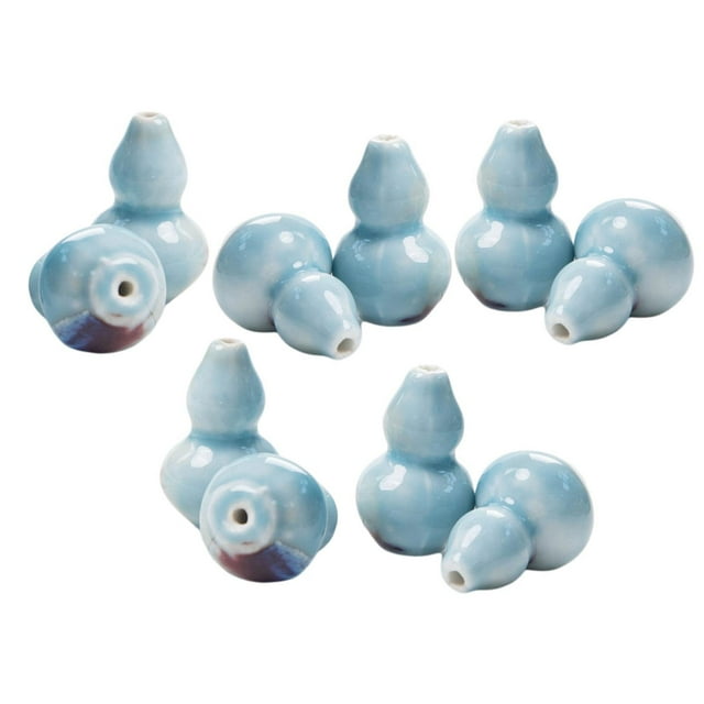 10 paquetes de cabaza colr de de cerámica joyería hecha 31x22mm y conveniente de utilizar - Azul Gloria Perlas espaciadoras artesanales