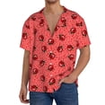 thumbnail image 1 of Balery Ladybugs On Red Polka Dot Camisa Casual de Manga Corta con Botones para Hombre, Texturizada, Estilo Cubano, para Playa, Verano-X-Large, 1 of 5