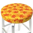 thumbnail image 3 of Lsque fall retro maple leaf Pattern Round Bar chair cushion covers Velvet Fabric Premium Comfort Protects from Scratches and Stains for 14-17 Inch Chair-12 inch, 3 of 7