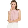 thumbnail image 1 of Blusas Elegante Sin Mangas Vintage De La Década De 1950 Con Volantes Para Oficina De Negocios Para Mujer Rosa L, 1 of 6