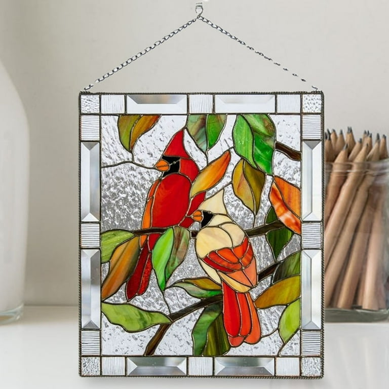 Cheer.US Multicolor Birds on a Wire High Stained Plexiglass
