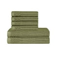thumbnail image 3 of BNM Ribbed Heavy Cotton Hand Towel/ Bath Towel Set, Sage, 3 of 9